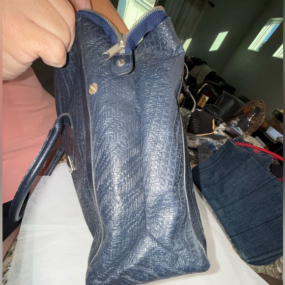 MCM Navy Blue Leather Tote - Picture 3 of 9
